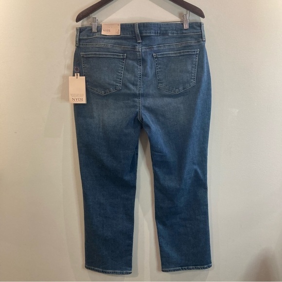 NYDJ Sz 14 Marilyn Straight Ankle Mid Wash Lift Tuck Technology Jeans NEW - Picture 2 of 16